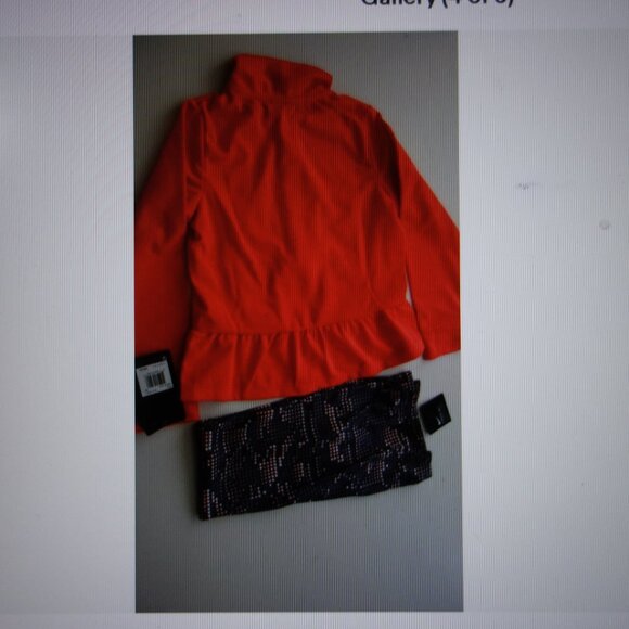 Nike Peplum-Hem Jacket & Dot Leggings 2 Pc Set Girls 6X Cool Gray $48 - Picture 3 of 6